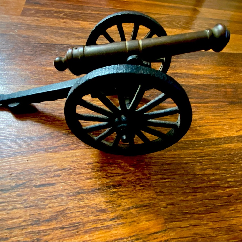Antique brass cannon
